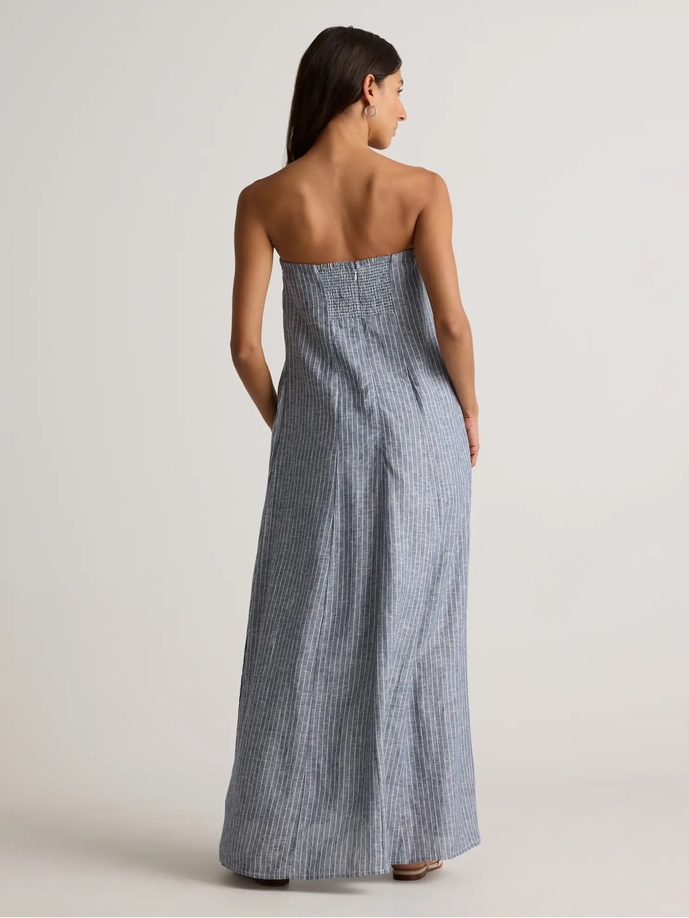 100% European Linen Strapless Maxi Dress - Picture 4 of 11